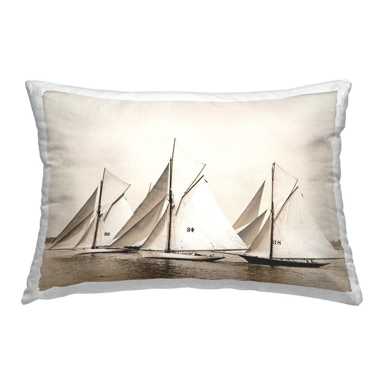 Naval Sailboat Fleet Design by GraffiTee Studios Throw Pillow